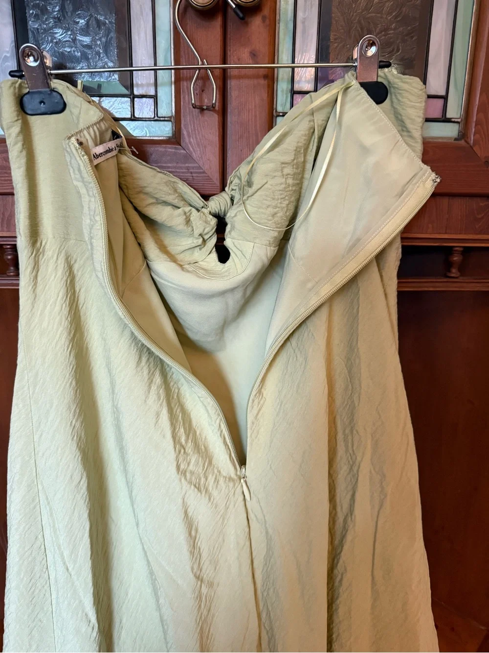Abercrombie & Fitch Knot-Front Slip Maxi Dress L